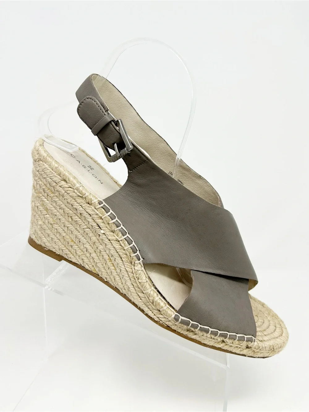 Caslon Suri Womens Gray Espadrille Wedge Slingback Sandals Buckle Size 12